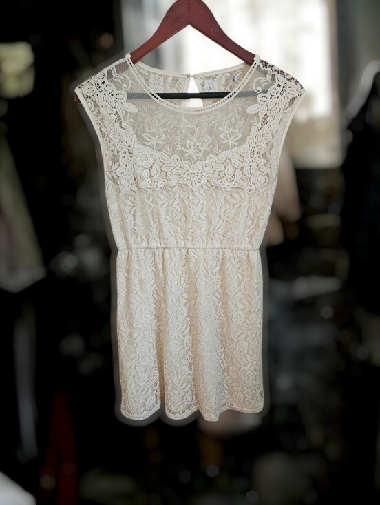Source Unknown Dresses & Skirts - Vintage Cream Lace Mini Dress